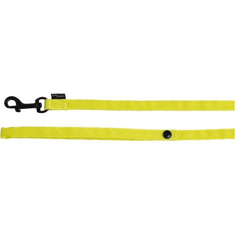 Laisse pour Chien, Modèle Comfort Tube Nylon, Couleur Jaune, Taille S, 15 mm x 152 cm