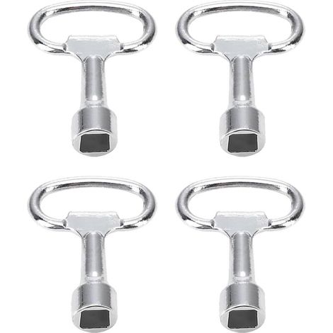 Lot de 4 Clé Triangle,Clé Carré en Métal,Clé Armoire Electrique,Cle Triangle Poubelle,Clef Triangle Universelle Multifonction,Outil Polyvalent Accessoire pour Boîte Électrique Gaz Eau Armoire Compteur