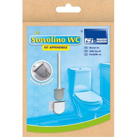 Brosse Toilettes WC Démontable, Brosse WC Suspendu et Crochet Adhésif Montage Mural/Sol, Balai Toilette Hauteur 36,7, Accessoires Salle de Bain et Camping, Balayette Petite et Légère (1/5)