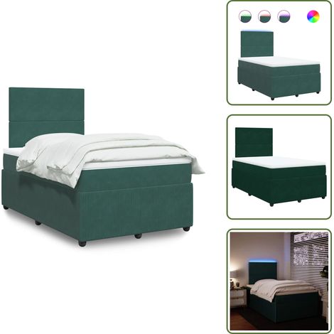 Sommier à lattes de lit et matelas Vert foncé 120x200cm Velours - Sommier À Lattes De Lit - Sommiers À Lattes De Lit - Lit - Meuble De Chambre À Coucher (1/5)
