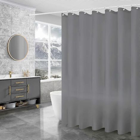 rideau de douche, rideau de bain antibactérien, lavable, rideau de douche blanc transparent, rideau de douche transparent, rideau de douche anti-moisissure, lavable (1/5)
