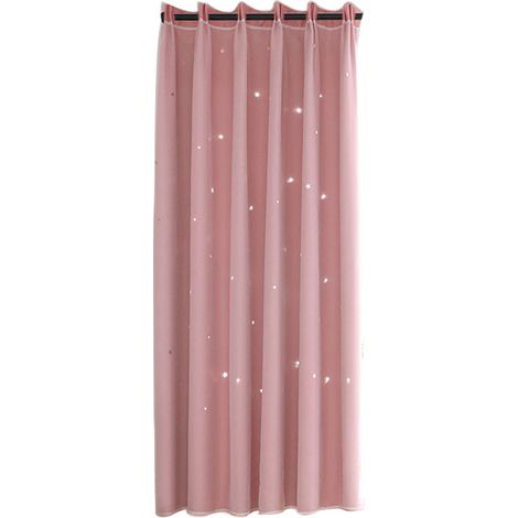 Voile tulle étoilé à motifs ajourés, panneaux de fenêtre transparents pour chambre et salon, décoration rose