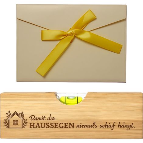 Cadeau de pendaison de crémaillère, niveau à bulle avec décapsuleur en bois de bambou (1/5)