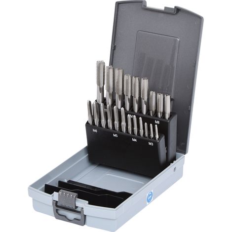 KS Tools HSS Handgewindebohrer-Satz M, Kunststoffkassette 21-tlg.M3-M12 (1/3)