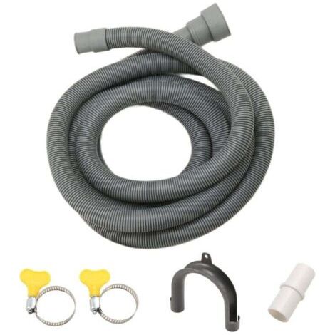 Kit Extension Tuyau Vidange Universel Lave Linge 10 Pièces avec Connecteur Support et Colliers de Serrage