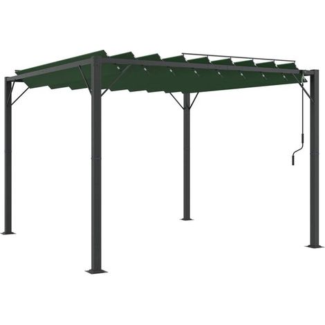 Gazebo à toit incliné, vert, 3 x 3 x 2,14 mètres (1/5)