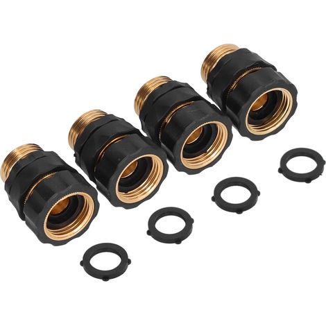 4 Pièces Raccords de Tuyau d'Arrosage en Laiton, Connexion Rapide, Haute Pression, Étanchéité Maximale, Montage Simple et Robuste (1/5)