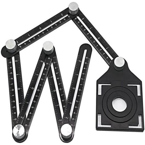 Outil de mesure d'angle d'aluminium 12cm - Localisateur d'ouverture universel - Règle multi angle pour le carrelage et le bois - (1/5)