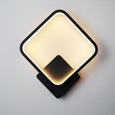 LED-Innenwandleuchte, 14 W, 1600 lm, moderne Wandleuchte, drei Modi, Farbtemperatur: 3000 K/4000 K/6000 K, schwarze quadratische Wandleuchte für Schlafzimmer, Wohnzimmer, Flur, Treppen, 30 cm, 220 V