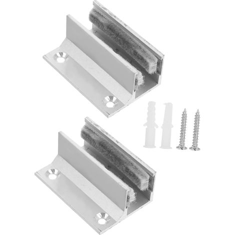 Guide de Sol Réglable pour Porte Coulissante en Alliage D’Aluminium, Lot de 2, Blanc, Empêche le Battement, pour Bricolage (1/5)