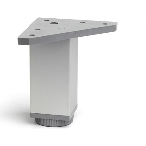 Pata cuadrada, modelo 404, de aluminio con acabado anodizado mate, 40 x 40 x 100 mm