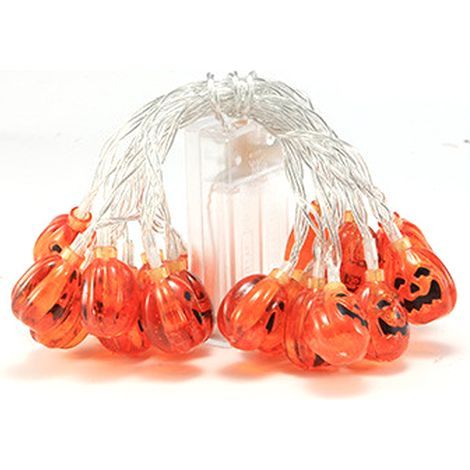 Guirlande Lumineuse Citrouille 3D - LED Blanc Chaud - Fonctionne sur Piles - Décoration Fêtes d'Automne Noël Halloween - 10 Pièces (1/5)