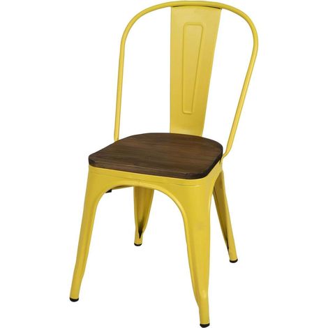Chaise bistrot en bois et métal design vintage LIV (1/3)