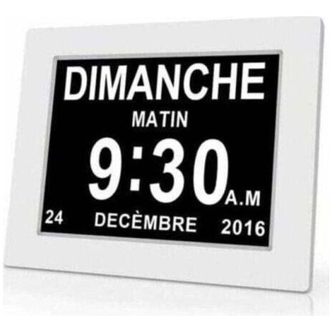 Horloge calendrier numérique One Piece 7 pouces avec date et heure, horloge Alzheimer pour parents, rappel de médicaments pour grands-parents et enfants - Blanc - 20414324mm, (1/4)