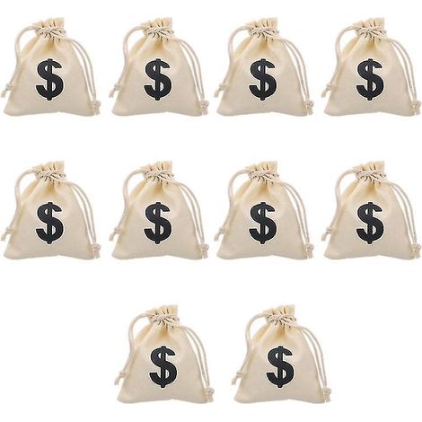 10 sacs à cordon en toile (1/3)
