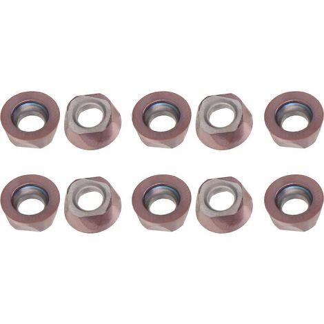 10 plaquettes de coupe rondes indexables en carbure pour tours CNC DIY, travail du bois, revêtement en carbure de bronze (RPMT1204MO)