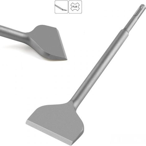 Scalpello a spatola SDS PLUS per piastrelle mattonelle inclinato a 15° 75x250mm (1/5)