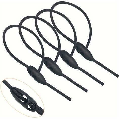 Extrem starke, verstellbare Gummiseile mit Schlaufe, 4er-Pack, 50 cm lang, knotenlos, für Zuhause, Camping und zum Sichern von Gepäck (1/5)