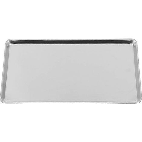 Grand plateau de cuisine en acier inoxydable, utilisé comme plateau pour barbecue-26.5X20.5X2.5CM-Silver (1/4)