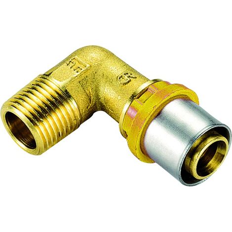 RACCORDO CURVO MASCHIO PER TUBO MULTISTRATO A PRESSARE PER GAS MODELLO AL-COBRAPEX 1/2 ø16   TIEMME RACCORDERIE SPA