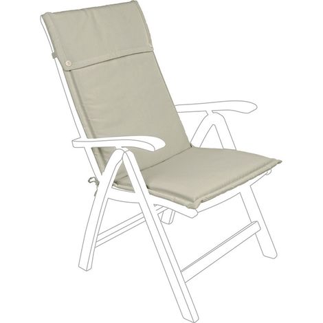 Cuscino per sedia a sdraio Alto con schienale alto idrorepellente per interno ed esterno -Panna / 1 Pezzo / Olefin (1/2)