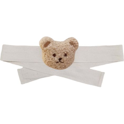 Rideaux embrasses ours brodé tête, cordon de serrage pour décoration chambre enfant, couleur thé au lait, ours (1/5)