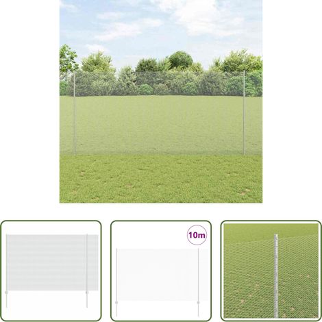 Gartenzaun - Zaun mit Pfosten Silber 1,6 x 10 m Stahl (1/5)