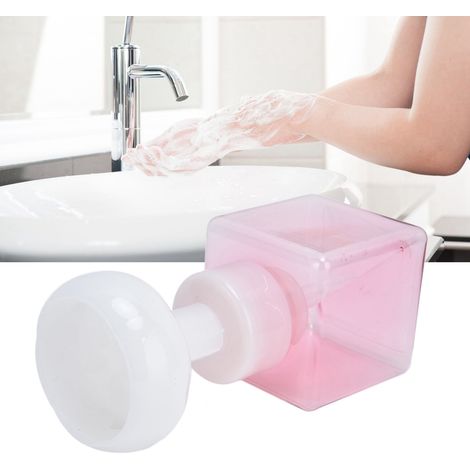 Flacon mousseur en PETG en forme de fleur, 250 ml. Flacon en plastique pour gel hydroalcoolique moussant en forme de fleur. Flacon distributeur de mousse cosmétique pour poudre. Flacon carré transluci (1/5)