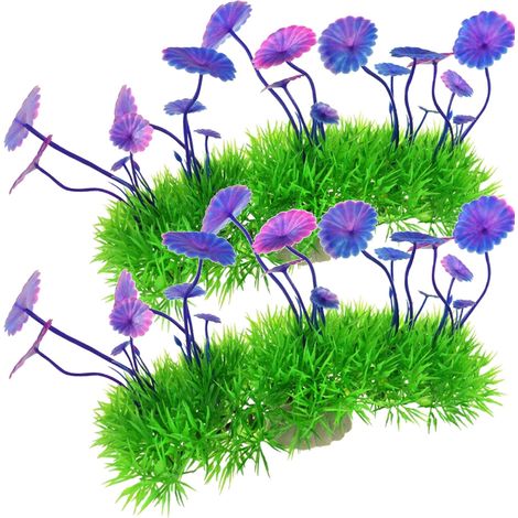 2 plantes artificielles pour aquarium, plastique, 18 cm, décor aquatique (1/5)