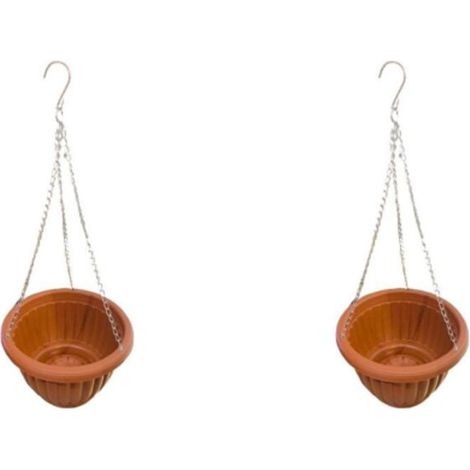 Paniers suspendus renforcés 2 pièces pour une utilisation intérieure et extérieure – pots suspendus pour plantes succulentes, lierre, pétunias et fleurs suspendues (1/3)