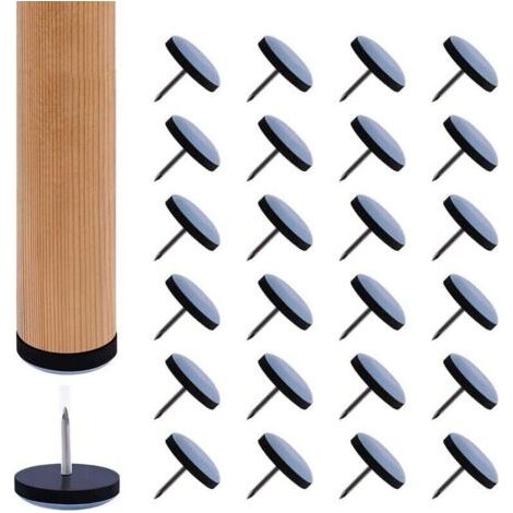 50 19 mm Teflon-Gleitmöbelgleiter – Gleiter mit Nägeln für Stühle und Sessel