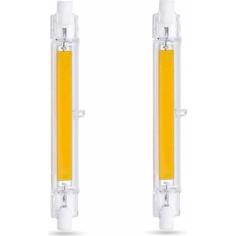R7S LED-Lampe, 118 mm, 10 W, Kaltweiß 6000 K, 1000 lm, entspricht R7S J118 80 W 100 W Halogenlampe, dimmbar, R7S 118 mm schlanke COB-LED-Lampe für Wandleuchte/Stehlampe, 2er-Pack