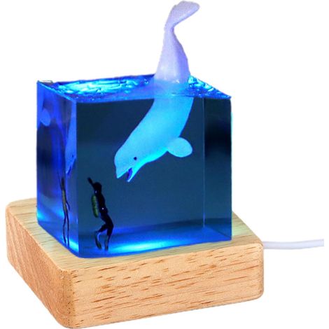 Veilleuse, figurine de style océan cubique, à brancher