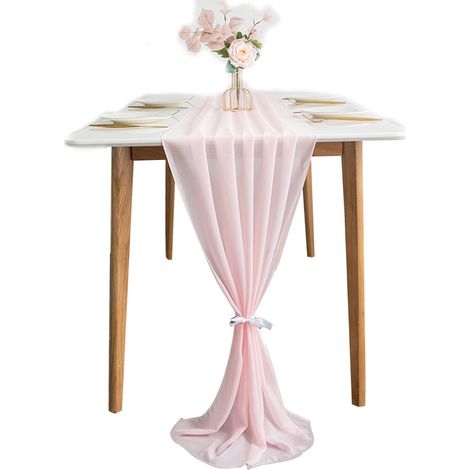 Chemise De Table En Chiffon - 72 X 305 Cm - Polyester - Pour Décoration De Mariage Fête Anniversaire Et Cérémonie - 1 Pièce (1/5)