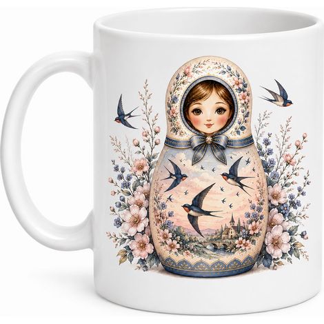 Mug poupée russe hirondelles 350 ml (1/2)