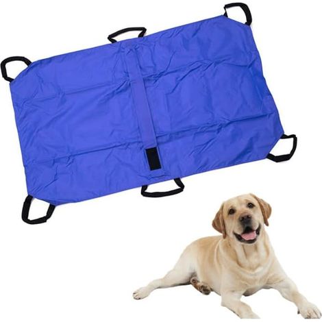 1 - Civière Pliable - Support Dorsal - 6 Poignées De Transport Jusqu&39à 60 Kg Pour Chien Âgé Ou Blessé Clinique Vétérinaire Bleu 90x50cm (1/5)