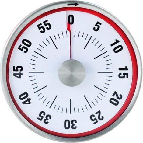 1 Minuteur magnétique, Acier inoxydable, 60 minutes, Cuisine, Rouge (1/4)