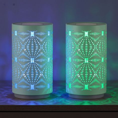 2 lampade da tavolo a LED, lampada da scrivania, lampada da studio, bianco, metallo, cambio colore (1/5)