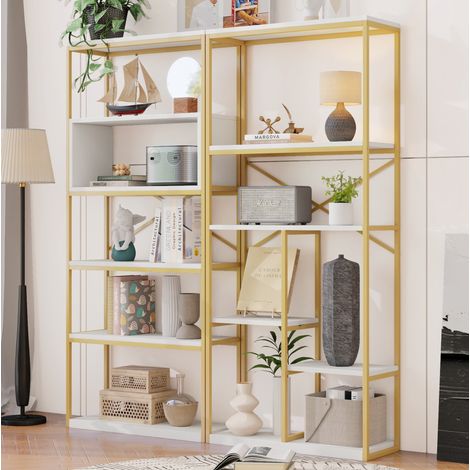 Mueble estantería de almacenaje MDF y metal 160 cm OKMYHOME (1/5)
