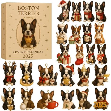 Calendrier de l'Avent 24 jours avec un adorable chien - Collection - Décoration de Noël 2D (1/5)