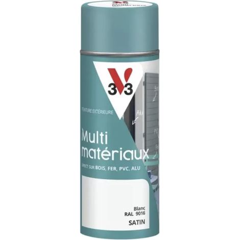 Bombe de peinture aérosol V33 Multi-matériaux Blanc 0,4 L (1/2)
