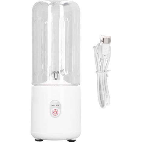 Mixeur portable multifonction 6 lames rechargeable USB, mini-mixeur à fruits, presse-agrumes, gobelet pour la maison et les étudiants, 500 ml, blanc (1/5)