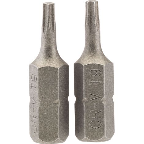 Draper T9 1/4 Inch Hex TX-STAR® E-Shank Insert Bit Set, 2 Pieces, 25mm Long (Model 66427) (1/5)