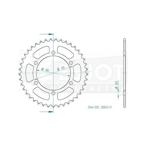 Couronne Acier Triumph - 520 - 41 Dents - Made in Germany