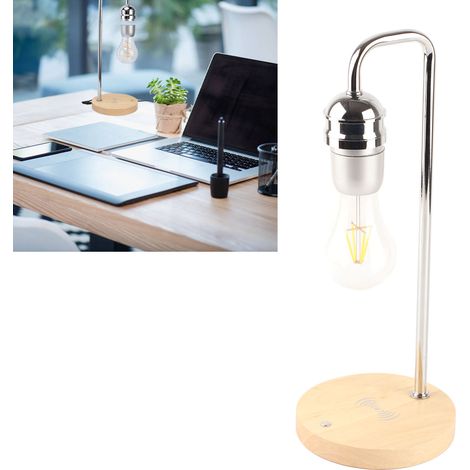 Lampe de bureau à lévitation magnétique, lampe de table LED à lévitation magnétique, lampe flottante, chargeur sans fil, décoration intérieure, cadeau d'affaires, norme européenne. (1/5)