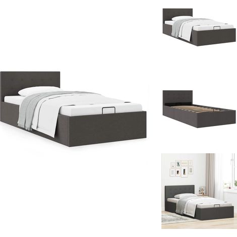 Cadre de lit à rangement hydraulique sans matelas 90x200 cm - Lit Plateforme - Lit Coffre - Lit Double - Meubles De Chambre - Literie (1/5)