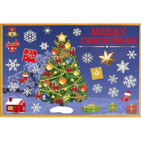 Décorations de Noël blanches, autocollants de Noël pour fenêtres, décorations de Noël pour fenêtres (1/4)