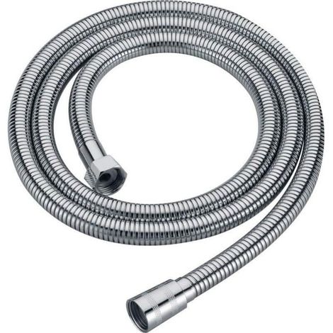 AGE Tuyau de douche extensible de 1,5 à 1,7 m tuyau universel pour poignée ou pomme de douche double agrafes pour une protection maximale acier inoxydable résistant à la casse (150-170 cm) (1/5)