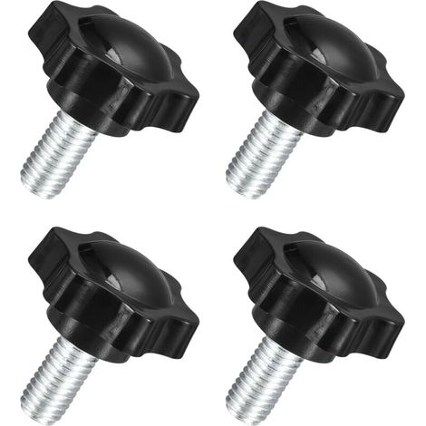 4Pcs Boutons Étoile M10 x 20mm, Bouton de Serrage Hexagonal en Plastique à Visser à la Main pour le Remplacement de la Base de Parasol (1/5)