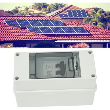 Disjoncteur miniature 2P, interrupteur sectionneur 1000 V CC, disjoncteur miniature 20 A CC pour systèmes photovoltaïques solaires, avec indice d'étanchéité IP65. (1/5)